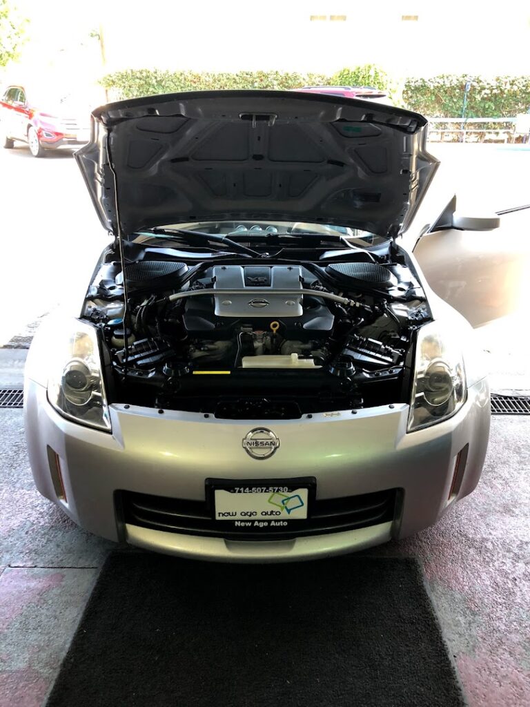 Nissan 350Z engine inspection for smog certificate in Fullerton