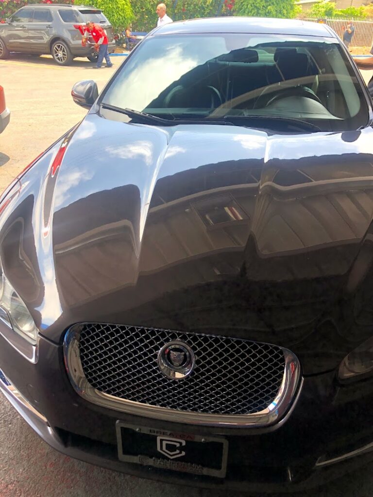 Jaguar smog inspection at Fullerton smog station