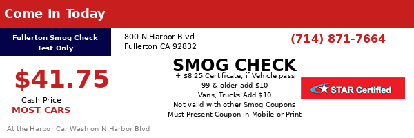 Fullerton Smog Check Coupon